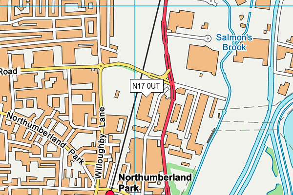 N17 0UT map - OS VectorMap District (Ordnance Survey)