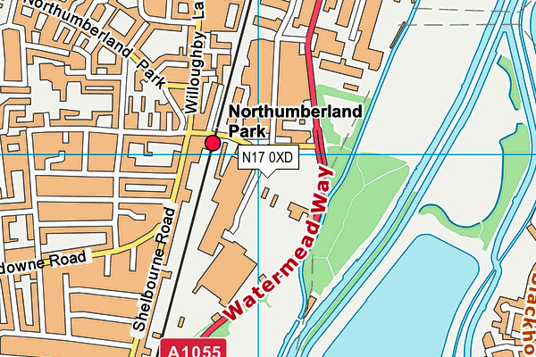 N17 0XD map - OS VectorMap District (Ordnance Survey)