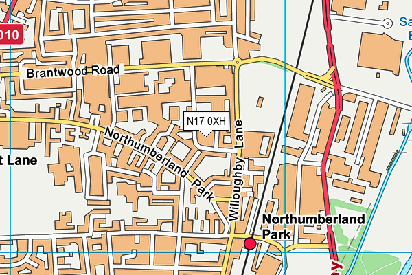 N17 0XH map - OS VectorMap District (Ordnance Survey)