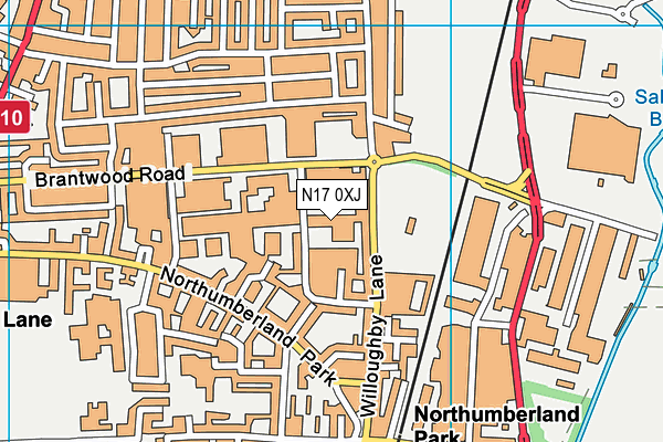 N17 0XJ map - OS VectorMap District (Ordnance Survey)