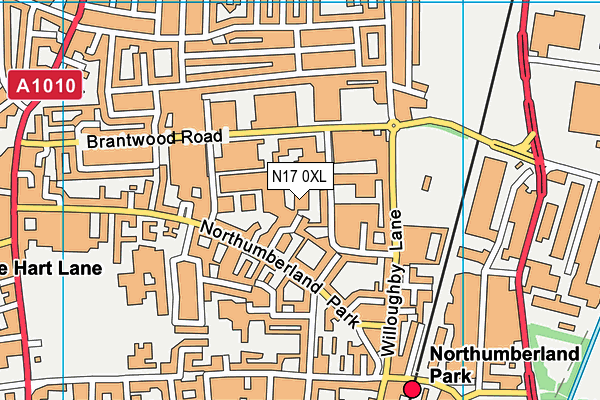 N17 0XL map - OS VectorMap District (Ordnance Survey)