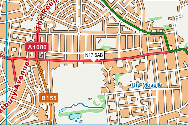 N17 6AB map - OS VectorMap District (Ordnance Survey)