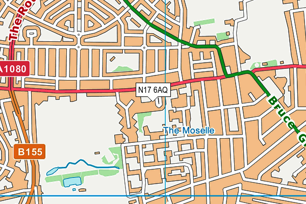 N17 6AQ map - OS VectorMap District (Ordnance Survey)