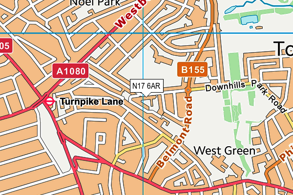 The Grove map (N17 6AR) - OS VectorMap District (Ordnance Survey)