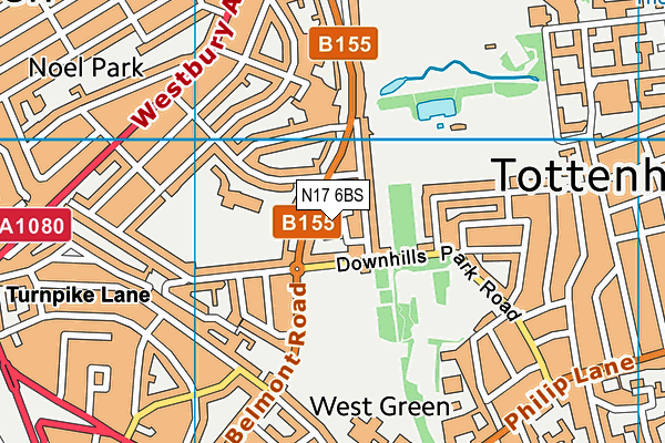N17 6BS map - OS VectorMap District (Ordnance Survey)