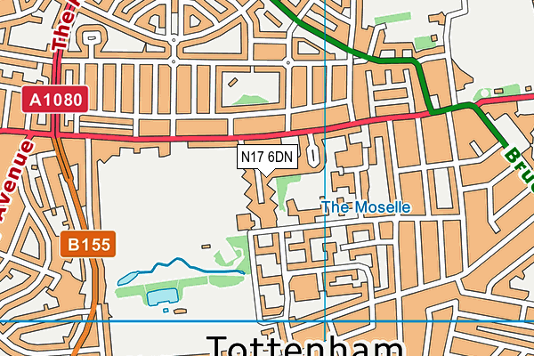 N17 6DN map - OS VectorMap District (Ordnance Survey)