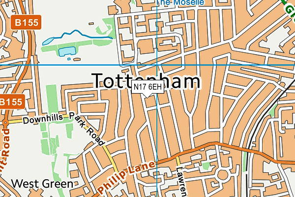 N17 6EH map - OS VectorMap District (Ordnance Survey)