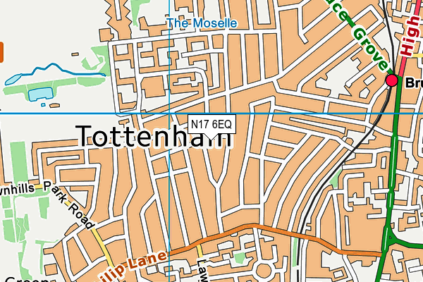 N17 6EQ map - OS VectorMap District (Ordnance Survey)