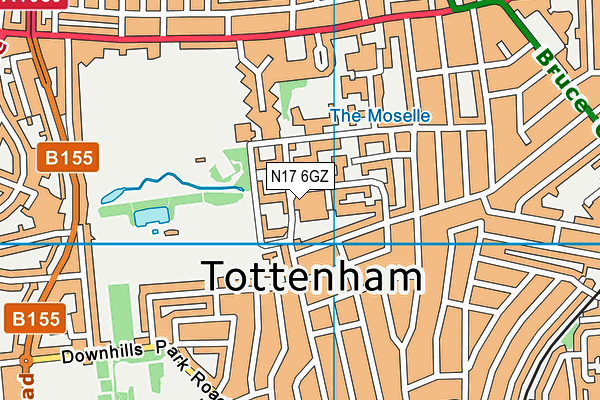 N17 6GZ map - OS VectorMap District (Ordnance Survey)