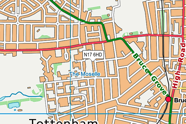 N17 6HD map - OS VectorMap District (Ordnance Survey)