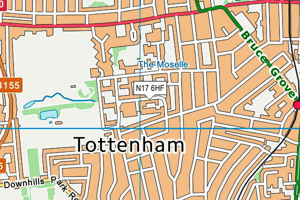 N17 6HF map - OS VectorMap District (Ordnance Survey)