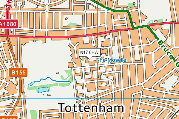 N17 6HW map - OS VectorMap District (Ordnance Survey)
