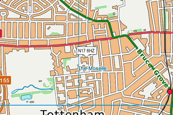 N17 6HZ map - OS VectorMap District (Ordnance Survey)