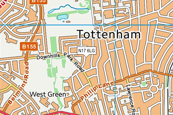 N17 6LG map - OS VectorMap District (Ordnance Survey)