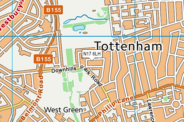 N17 6LH map - OS VectorMap District (Ordnance Survey)