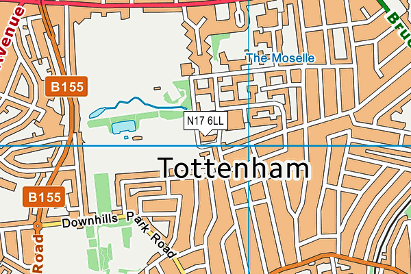 N17 6LL map - OS VectorMap District (Ordnance Survey)