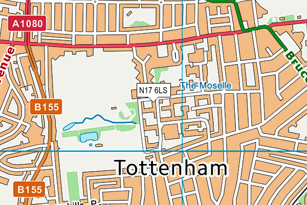 N17 6LS map - OS VectorMap District (Ordnance Survey)