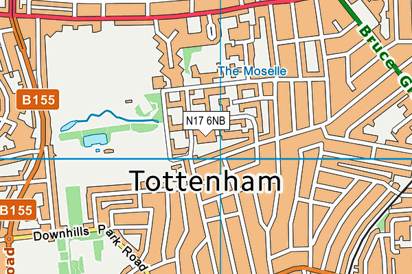 N17 6NB map - OS VectorMap District (Ordnance Survey)
