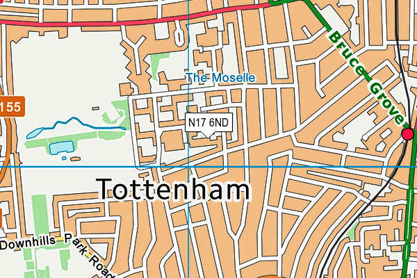 N17 6ND map - OS VectorMap District (Ordnance Survey)