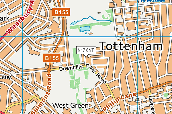 N17 6NT map - OS VectorMap District (Ordnance Survey)