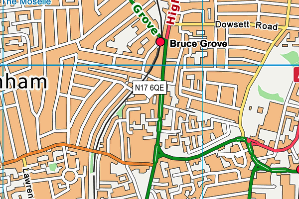 N17 6QE map - OS VectorMap District (Ordnance Survey)
