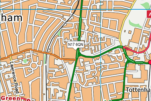N17 6QN map - OS VectorMap District (Ordnance Survey)