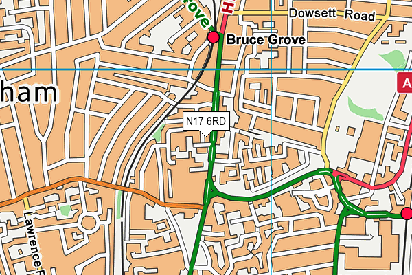 N17 6RD map - OS VectorMap District (Ordnance Survey)
