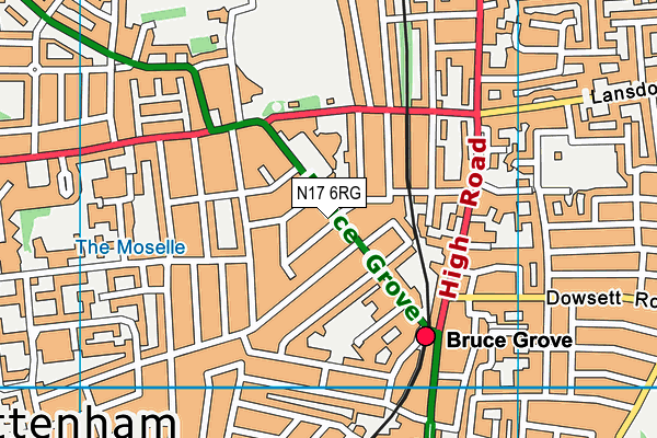 N17 6RG map - OS VectorMap District (Ordnance Survey)