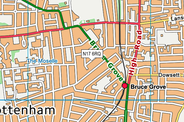 N17 6RQ map - OS VectorMap District (Ordnance Survey)