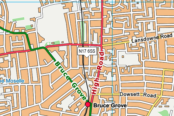 N17 6SS map - OS VectorMap District (Ordnance Survey)