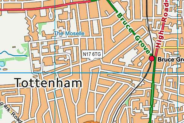 N17 6TG map - OS VectorMap District (Ordnance Survey)