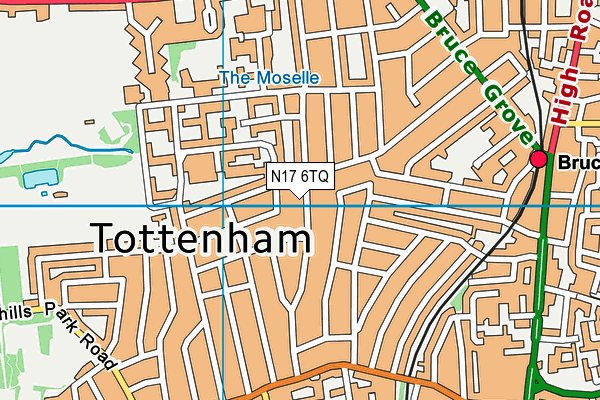 N17 6TQ map - OS VectorMap District (Ordnance Survey)