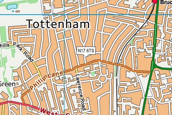 N17 6TS map - OS VectorMap District (Ordnance Survey)