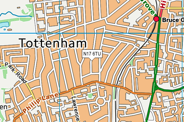 N17 6TU map - OS VectorMap District (Ordnance Survey)