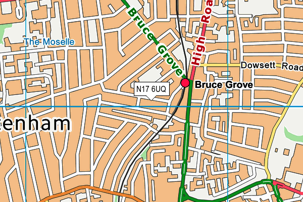 N17 6UQ map - OS VectorMap District (Ordnance Survey)