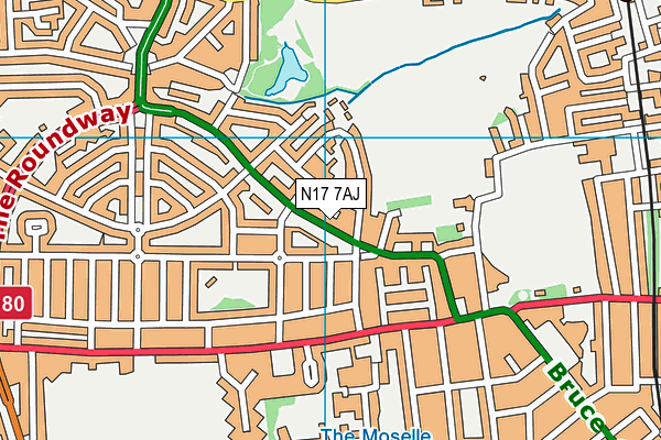 N17 7AJ map - OS VectorMap District (Ordnance Survey)