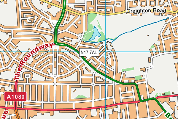 N17 7AL map - OS VectorMap District (Ordnance Survey)