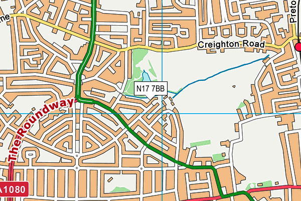 N17 7BB map - OS VectorMap District (Ordnance Survey)