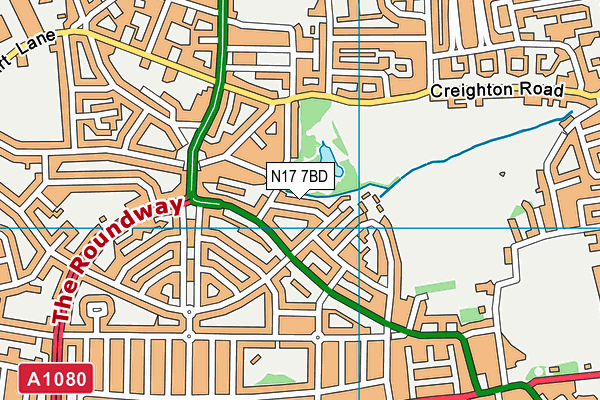 N17 7BD map - OS VectorMap District (Ordnance Survey)