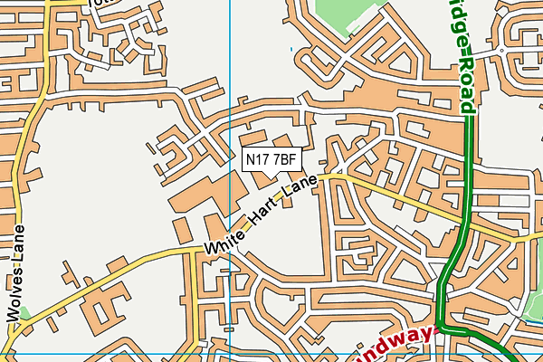 N17 7BF map - OS VectorMap District (Ordnance Survey)