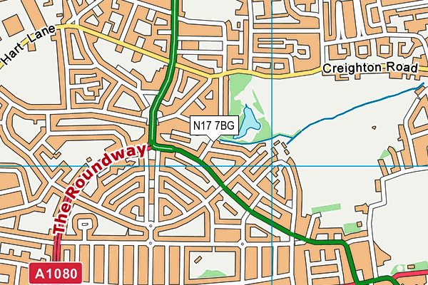 N17 7BG map - OS VectorMap District (Ordnance Survey)