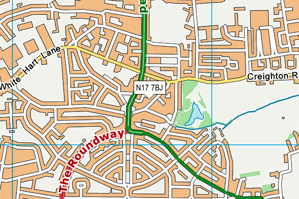 N17 7BJ map - OS VectorMap District (Ordnance Survey)