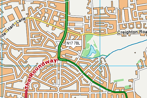 N17 7BL map - OS VectorMap District (Ordnance Survey)