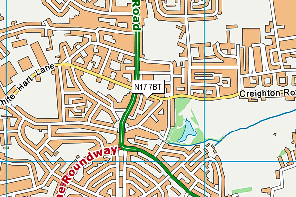 N17 7BT map - OS VectorMap District (Ordnance Survey)
