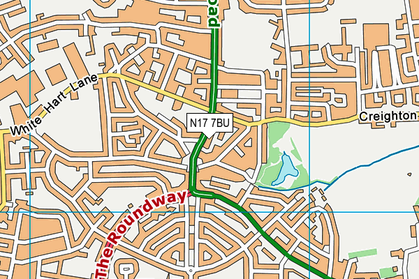 N17 7BU map - OS VectorMap District (Ordnance Survey)