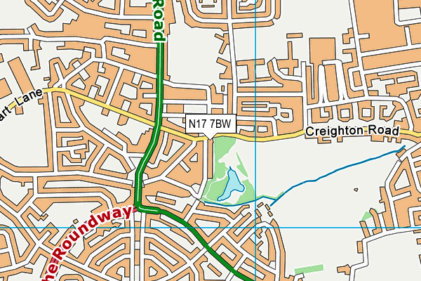 N17 7BW map - OS VectorMap District (Ordnance Survey)
