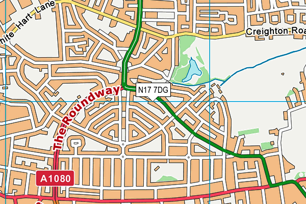 N17 7DG map - OS VectorMap District (Ordnance Survey)