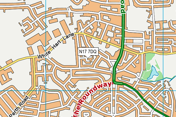 N17 7DQ map - OS VectorMap District (Ordnance Survey)