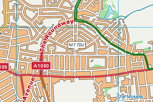 N17 7DU map - OS VectorMap District (Ordnance Survey)