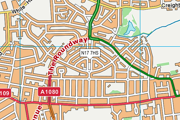 N17 7HS map - OS VectorMap District (Ordnance Survey)